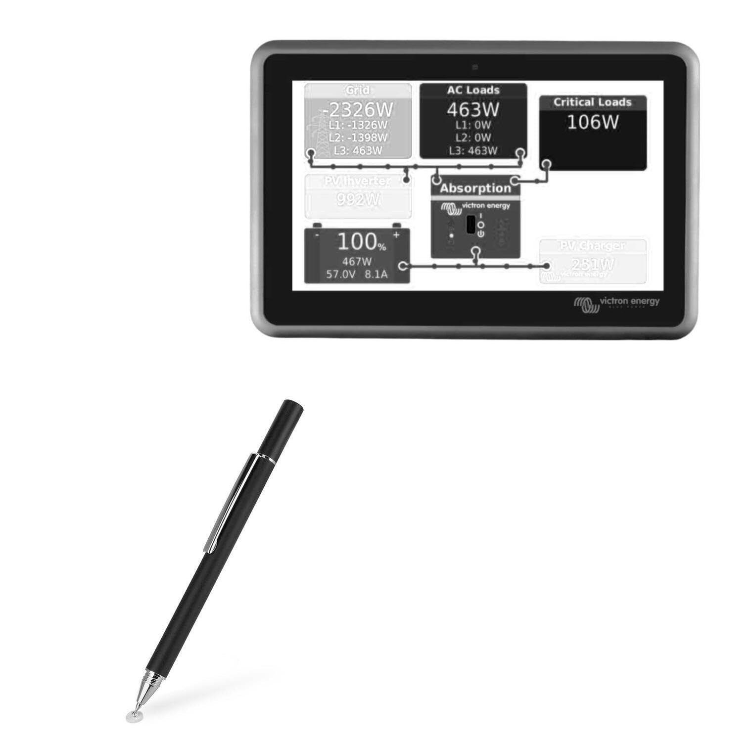 BoxWave Stylus Pen Compatible with Victron Energy Ekrano GX - FineTouch Capacitive Stylus, Super Precise Stylus Pen - Jet Black