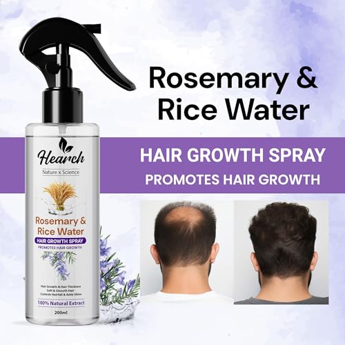 Image of Hearch Rosemary & Rice Water Hair Growth Spray | Rosemary for Hair Growth | Rice Water Hair | Strengthening & Nourishing Spray for Hair Fall Control (Pack of 1)