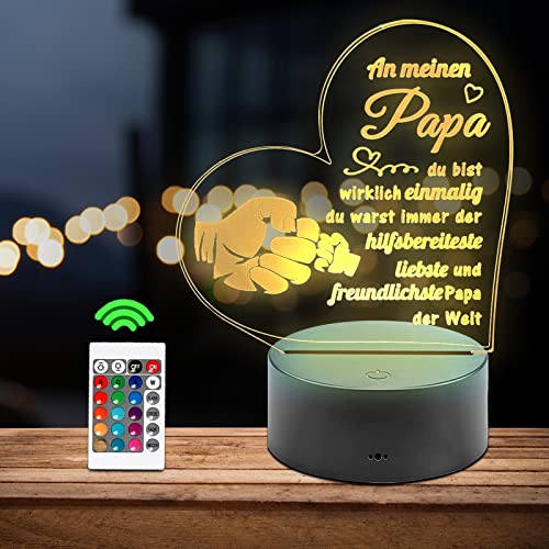 Geschenke Für Papa, CHANONE Nachtlicht Papa Geschenk, Geburtstagsgeschenk Für Papa, Vatertagsgeschenk, Vater Geschenke, Vatertag Für Mutter Von Tochter Sohn Cover