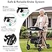Matinal Walkers for Seniors, Rollator Walker with Seat, Walkers for Seniors with seat, 350 lb Capacity,with 8'' Big Wheels, Rolling Walker (Burgundy)