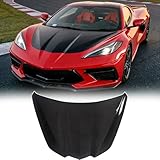 Car Hood Panel Assembly Compatible with Chevrolet Corvette C8 2020-2026 100% Dry Carbon Fiber Racing Style Replacement Engine Bonnet Hood Exterior Accessories (Carbon Fiber)