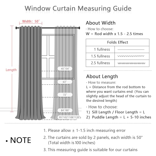 MYSKY HOME Linen Curtains for Sliding Door, Farmhouse Semi Sheer Ceiling Curtains Living Room Light Filtering Back Tab Elegant Style Soft Fabric, 50" x 95", Linen, 2 Panels by MYSKY HOME - Image 3