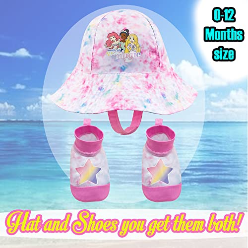 Disney Princess Tie-Dye Bucket Hat And Swim Booties Set, Sun Protection Upf 50+ - Age 0-12 Months #TOP5
