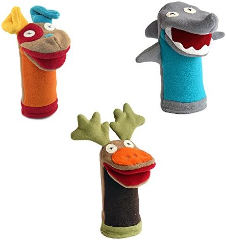 Cate and Levi Favorites Hand Puppets-Set of Three Includes Dog, Shark and Moose (100% USA Polar Fleece)