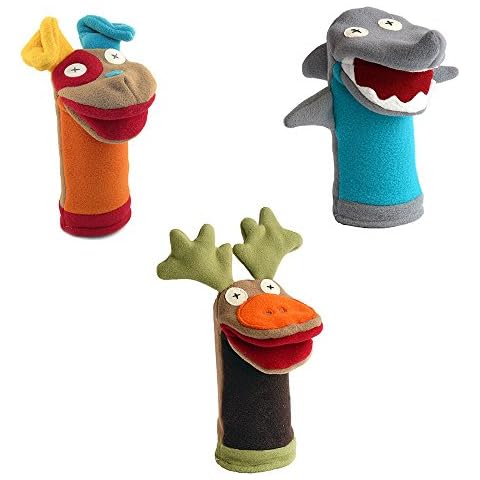 Cate and Levi Favorites Hand Puppets-Set of Three Includes Dog, Shark and Moose (100% USA Polar Fleece) Cover