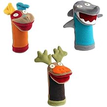 Cate and Levi Favorites Hand Puppets-Set of Three Includes Dog, Shark and Moose 100% USA Polar Fleece