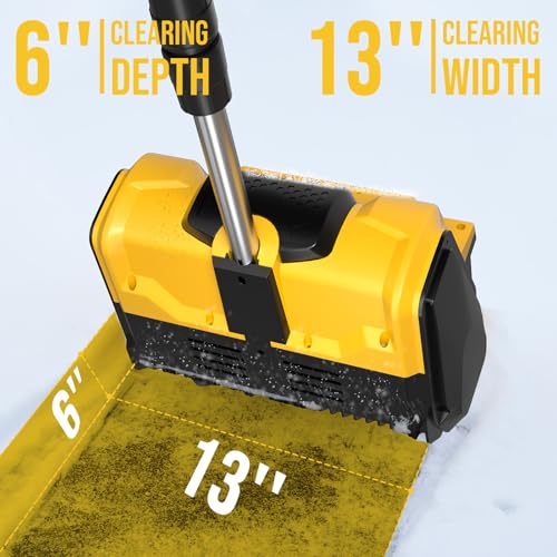 20V 13-Inch Cordless Brushless Snow Shovel, Cordless Snow Blower with Two 4Ah Battery, Battery Snow Blower with Directional Plate, Adjustable Front Handle (2 * 4Ah Battery & Quick Charger Included) by GroveCraft - Image 4