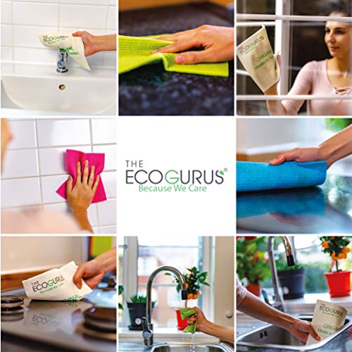 The Ecogurus {Premium} Swedish Dishcloths For Kitchen, Original Made In Sweden (10X Assorted) Multi-Surface Swedish Dish Cloths, Cellulose & Cotton Swedish Dishtowels, No Odor #TOP5