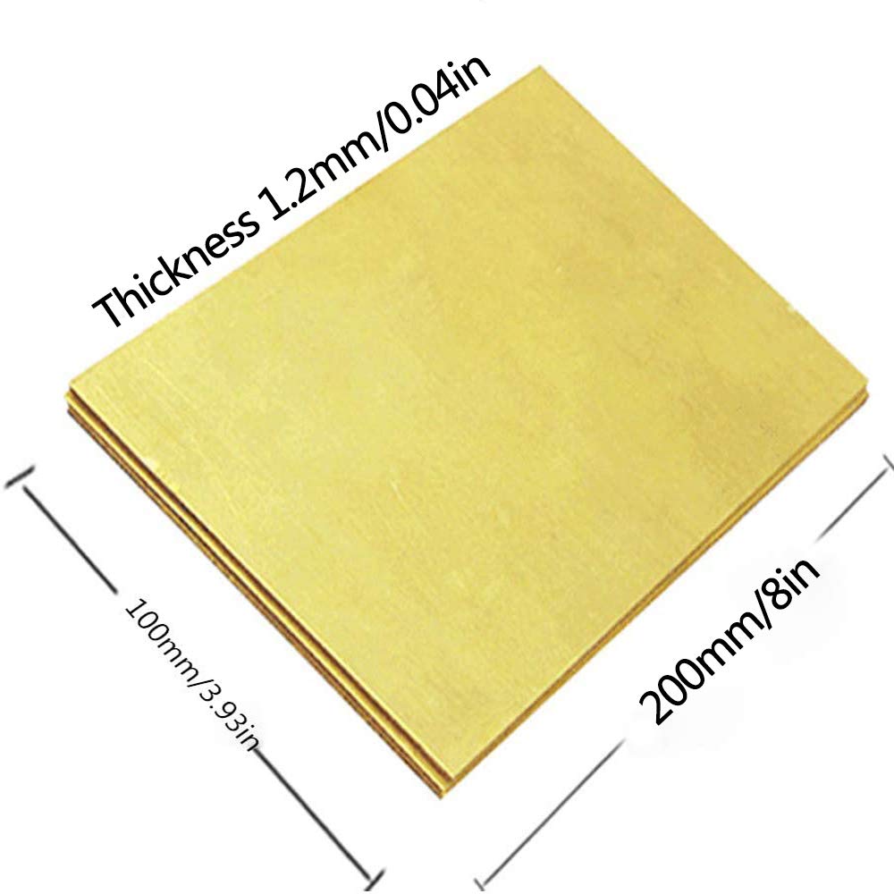 Produktbild von Dxcaicc Messingblech 100x200x3mm – H62 Qualität, Laserpoliert, Ideal Für DIY, Dichtungen & Modellbau
