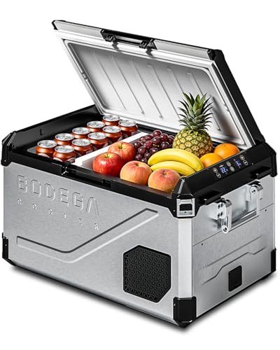 BODEGA COOLER Portable 12V Car Refrigerator, 47QT Stainless Steel Fridge
