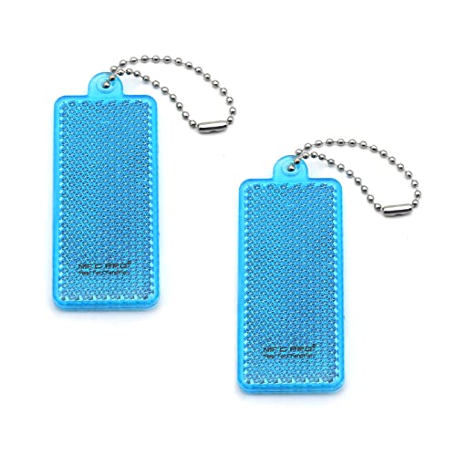 KOPPANG Safety Reflectors - Stylish Reflective Gear for Jackets, Bags, Purses, Backpacks, Strollers and Wheelchairs (Rectangle, Blue-2-Pack)
