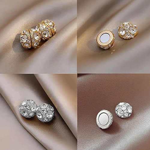 Dorina Ear Acupressure Magnetherapy Detoxi Earrings, 2 Pairs Shiny Dorina Earrings, Non Piercing Magnetic Zirconia Studs Therapy Earrings Set For Women Girls #TOP1