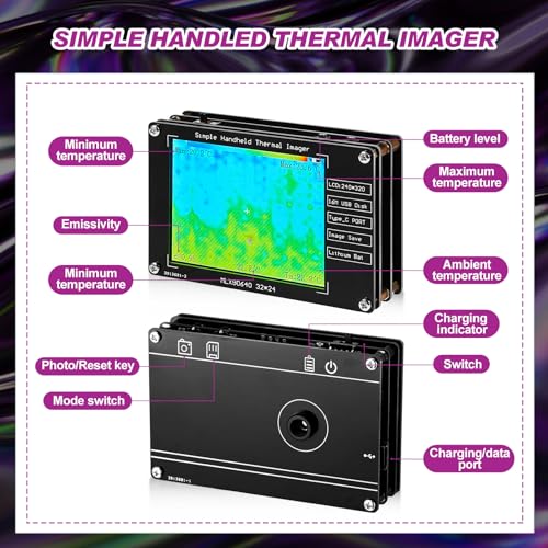 Image of Kanayu 6 PCS Ghost Hunting Equipment Kit Infrared Thermal Camera Imager and EMF Magnetic Field Detector with 4 Ghost Hunting Cat Ball Paranormal Investigation Equipment for Home Office Gifts