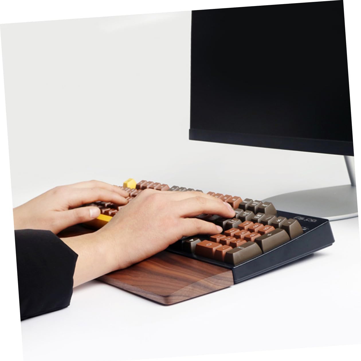 Keyboard Wrist Rest Pad Walnut Solid Timber Ergonomic Wrist Support for Computer Typing Office Gaming Relief