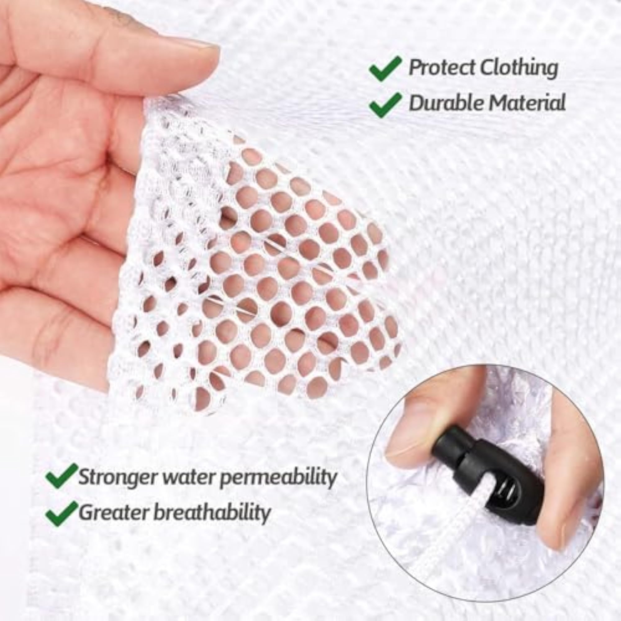 Heavy-Duty Commercial Mesh Laundry Bag with Drawstring Closure