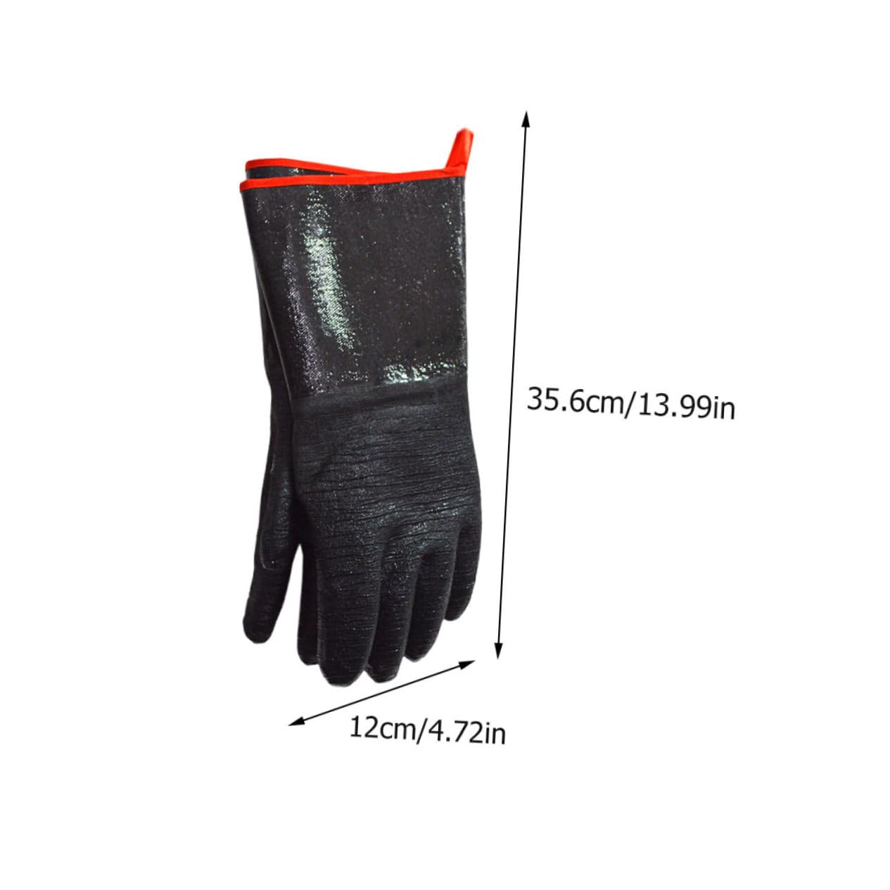 Guanti Resistenti al Calore Neoprene Nero 1 Paio per Barbecue | Impermeabili, Taglio e Presa Antiscivolo, Protezione del Polso, Uso Outdoor e Piano Cottura