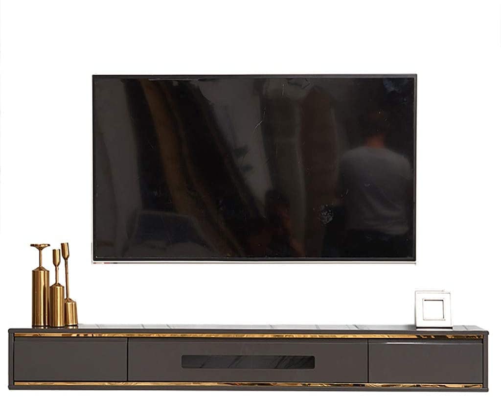 Meuble TV flottant pour cacher les câbles et libérer l'espace au sol du salon