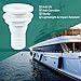 ORLANG 1in Thru Hull Fittings for Boats, ABS Plastic Through Hull Fitting, Thru-Hull Connector Fitting, Boat Plumbing Fittings Accessory, Thru Drain Connector for Boats, Yachts, Marine (White)