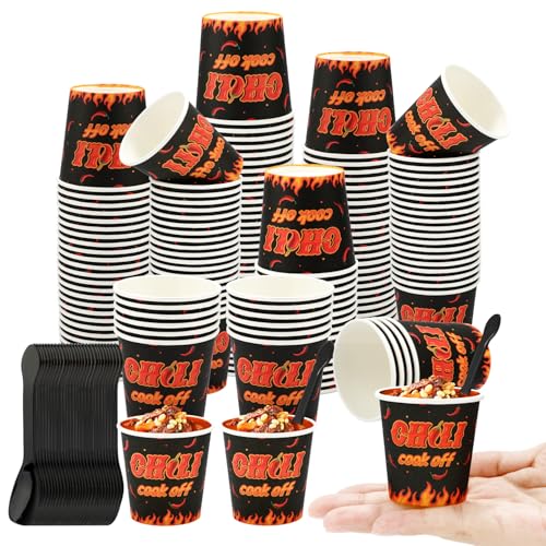 Galaton Chili Cook off Party Decorations Include 4oz Disposable Paper