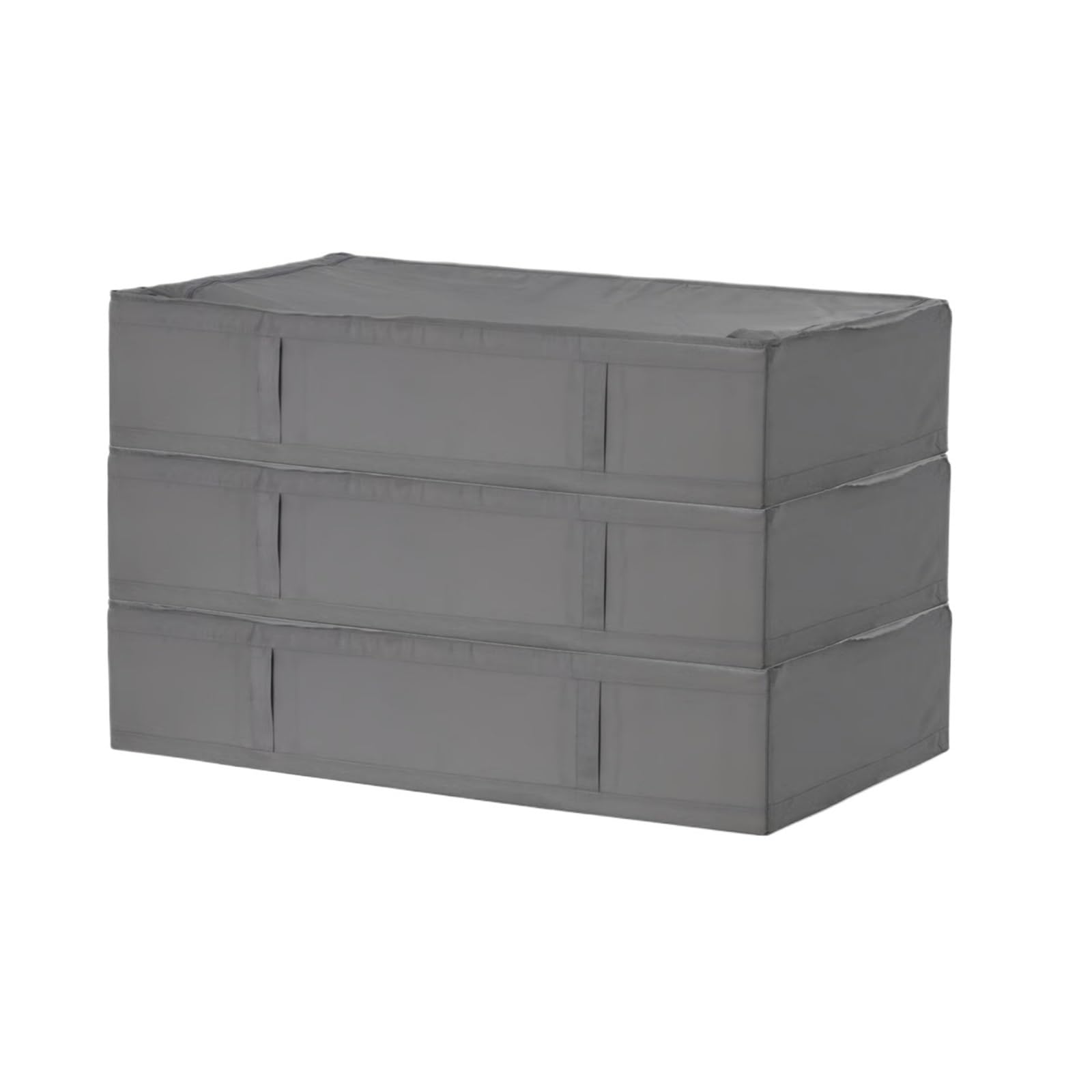 DHYUACN Sheet Storage Box Under Bed Storage Containers, Washable, Collapsible, Bins for Clothes, Blankets, Sheets(Gray 3PC)