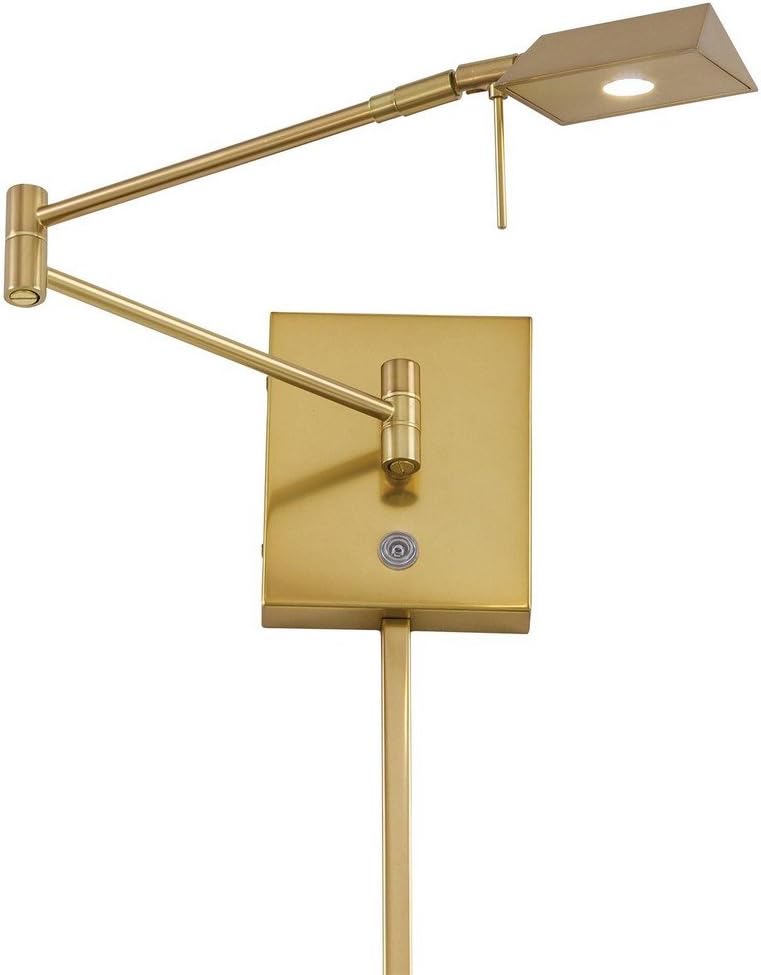 GEORGE KOVACS P4318-084 George's Reading Room LED Swing Arm Wall Lamp, 1-Light, 8 Total Watts, 6.25-in H x 13.75-in W, Brushed Nickel