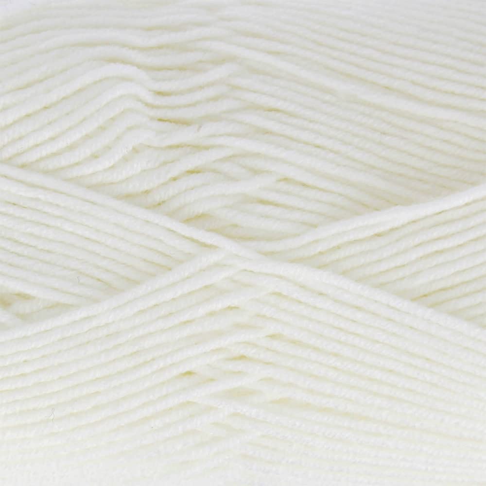 King Cole Cherished Baby 4ply Yarn Low Pill Acrylic Knitting Wool 100g Ball (White - 5080)