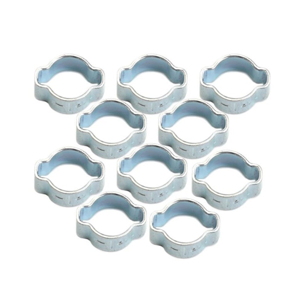 60PCS Fascetta stringitubo a doppio orecchio placcato in zinco 5-7/7-9/9-11/11-13/13-15/14-17/15-18/17-20mm Morsetti per la lavorazione del legno Morsetti a molla per tubi, 80PCS