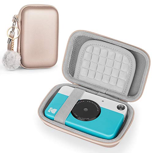 Étui Housse pour Kodak Step Imprimante/Printomatic/Mini 2 HD/Smile/Polaroid Snap/Snap Touch -Appareil Photo à Impression Instantanée, Coque Rigide Protection Sac de Voyage (Rose Gold)
