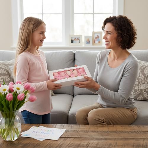 Tcoivs 20-Pack Cookie Boxes with Window, 12.5" x 5.5" x 2.5", White Bakery Boxes, Auto-Popup Treat Boxes for Pastries, Strawberries by Tcoivs - Image 5