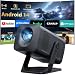 Mini Beamer mit Android 14 & Integrierte Apps, unterstützt 4K & 1080P