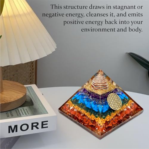Image of JD FRESH Original 7 Chakra Crystal Laxmi Pyramid Vastu for Home for Good Luck /Money & Wealth /Spiritual Gift /Showpiece for Living Room /Home Decor
