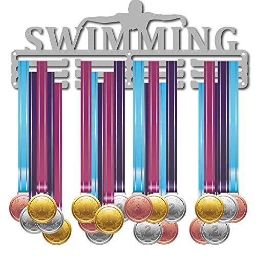 CREATCABIN Porte-Médaille Sport Natation Athlète Mots Prix Présentoir Support Mural Support de Cintre Décor pour…