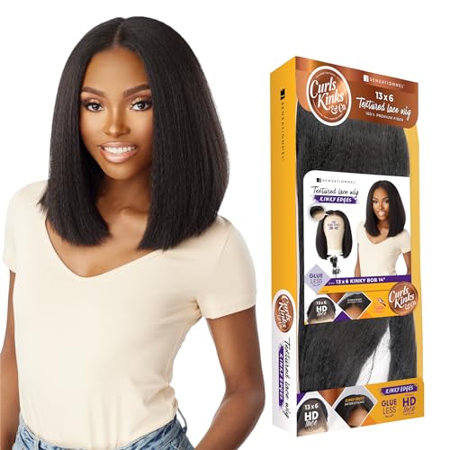 Sensationnel Curls Kinksandco Kinkyedges Wig-Kinky Bob 14 Inch, HL280/44