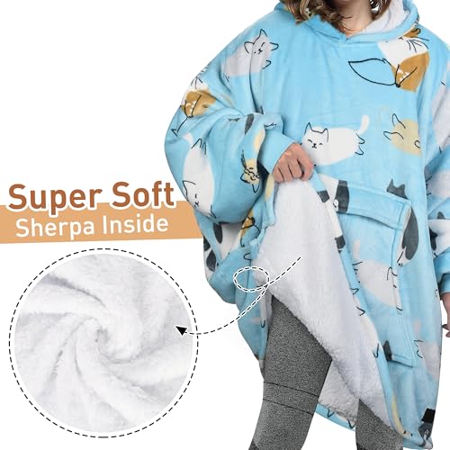 Image of Catalonia Oversized Hoodie Blanket Sweatshirt, Comfortable Sherpa Giant Pullover with Large Front Pocket for Adults Men Women Teenagers Wife Girlfriend