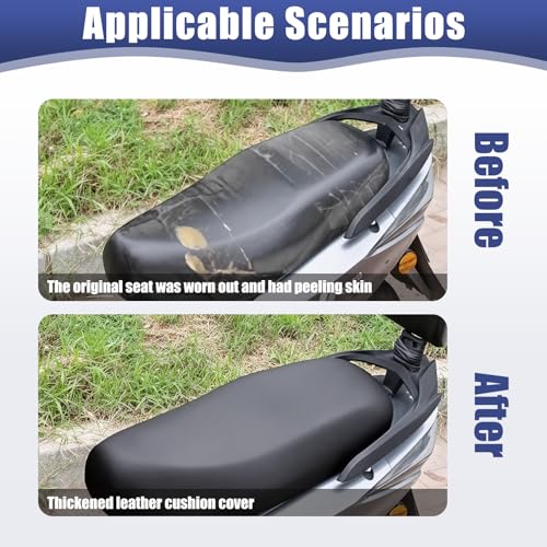 tiyiyok Universeller Motorrad Sitzbezug, Motorrad Sitzkissen, Motorrad Sitzbankbezug, wasserdichte Plane für Cross-Scooter, Roller Sitzbezug, UV- und Regenbeständig, Moped Zubehör(65-75 cm x 38-45cm)