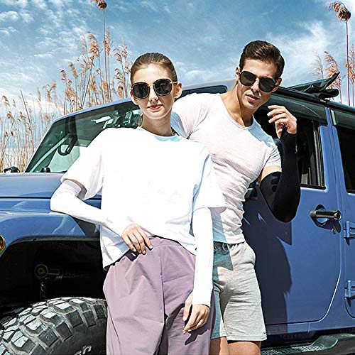 Andoer 1 par de mangas de braço de resfriamento UV de proteção absorvente de braço para ciclismo ao