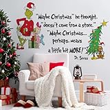 38.58 x 23.03 Inch Christmas Wall Decal Christmas Cartoon Characters Christmas Tree Wall Stickers Holiday Funny Words Wall Stickers for Christmas Party Supplies Home Window Decor