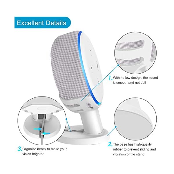 oGoDeal Stand for Echo Dot 3 3rd Generation Speaker Holder Dot Accessories Desk Table Mount Bracket (White) - Image 3