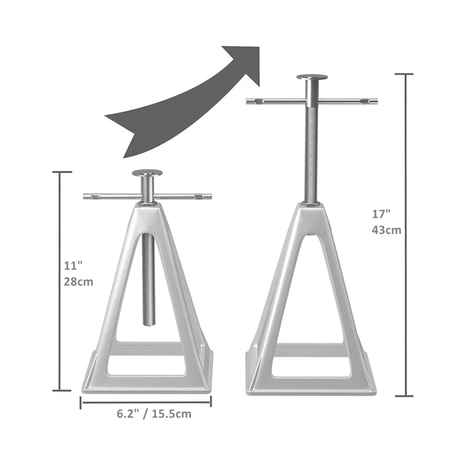 Martinetti stabilizzatori per camper, telescopici da 11-17", per rimorchi da viaggio, camper, barche, confezione da 4 supporti di livellamento