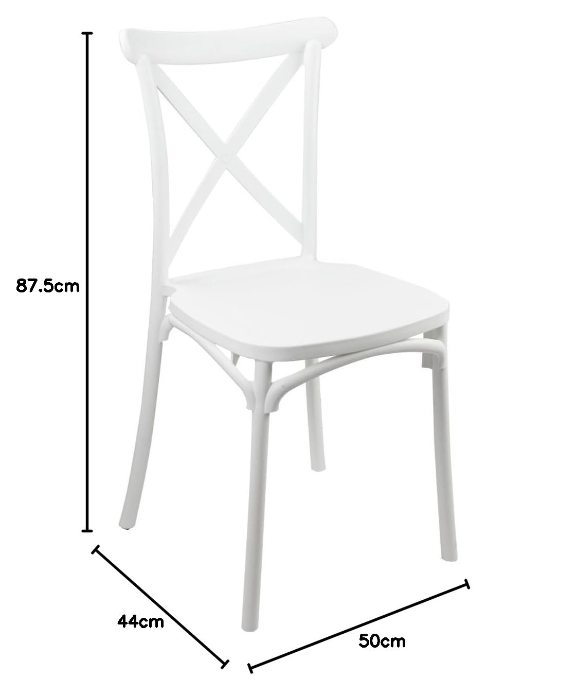 7H Seven House Silla para Catering Apilable Charlotte 50x44x87.5cm 7house
