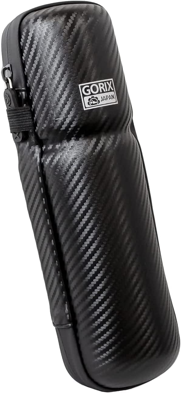 GORIX Boîte à Outils de Vélo Boîte Bouteille Étanche Zip Carbone Modèle Route VTT Vélo Cyclisme Noir(GX-Case(Long 25cm))