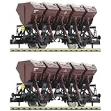 Wagenset mit zwei Muldenkippwagen, Gattung Ommi 51, der Deutschen Bundesbahn