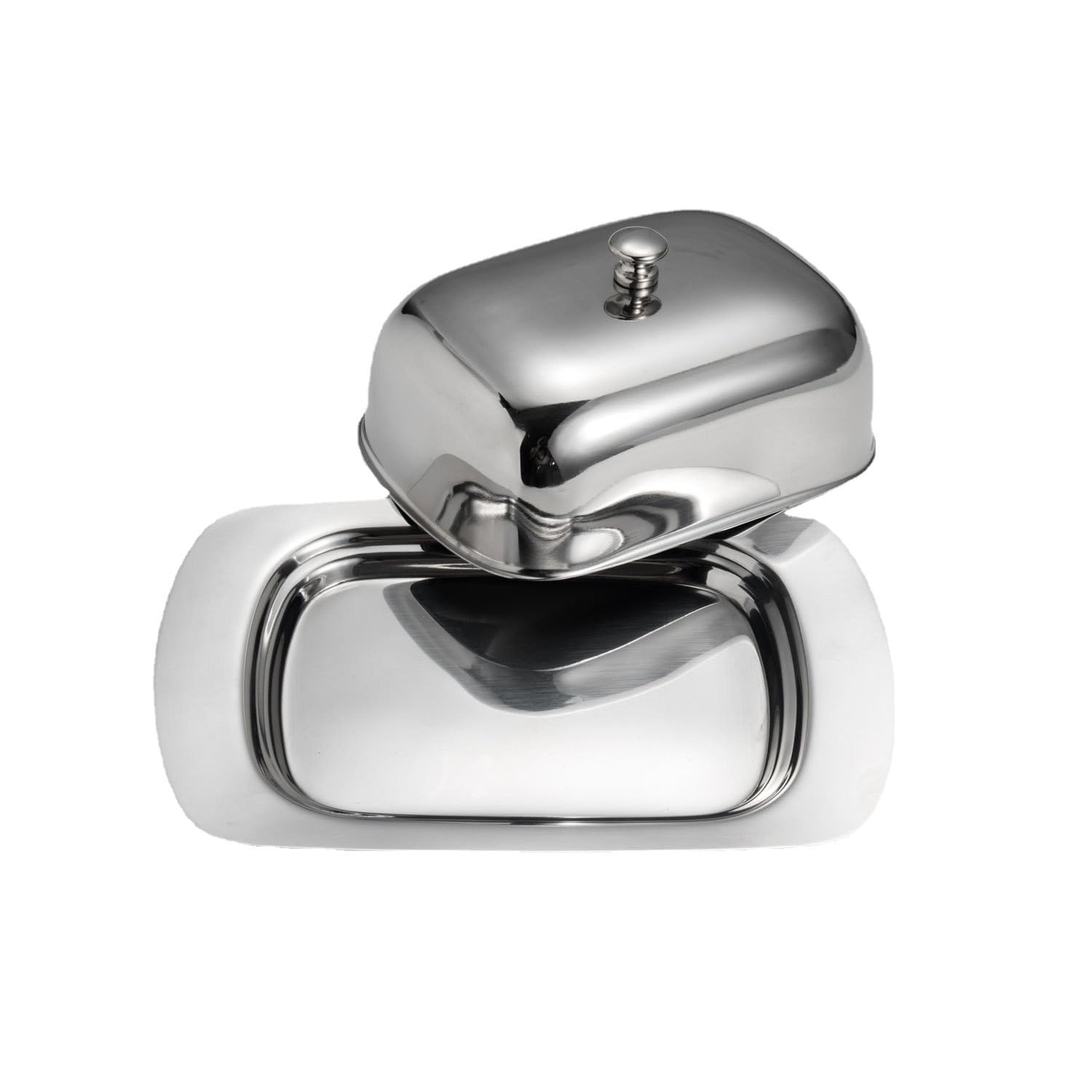 HPTHLY Butter Dish 304 Stainless Steel Butter Dish With Lid Hotel Restaurant Tableware Cheese Snack Snack Plate Butter Dish Butter Container