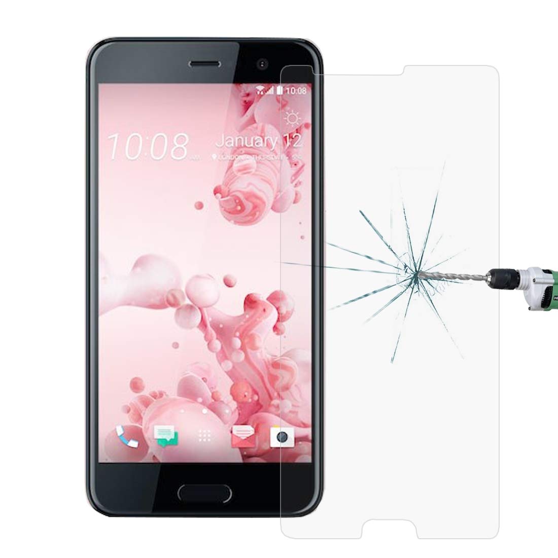 Tempered glass screen protector 2 PCS for HTC U Ultra 0.26mm 9H Surface Hardness Explosion-proof Non-full Screen Tempered Glass Screen Film