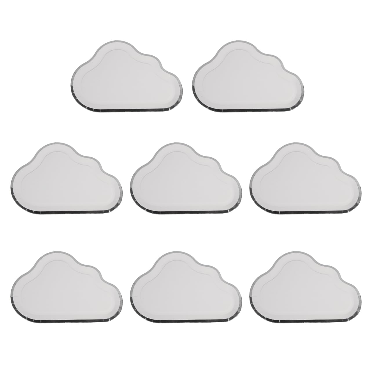 Assiettes en papier nuage vaisselle jetable anniversaire et mariage | Lot de 8