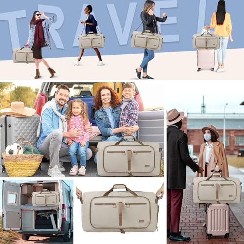 Image of Fmeida 65L Duffle Bag Foldable Travel Duffel Bags for Men Women Travel Bag