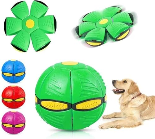 LILOVE 2024 New Strangeness Flying Saucer for Dogs, Pet Toy UFO Doggo Ball for Large Small Dogs, Phlat Frisbee Scooby Doo Toy (Green)