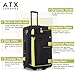 ATX Luggage Suitcase Large Expandable Soft Shell Durable Lightweight Hold Check in Trolley Case with 2 Wheels & Built-in 3 Digit Combination Lock (Black/Lime, 120 Liters)
