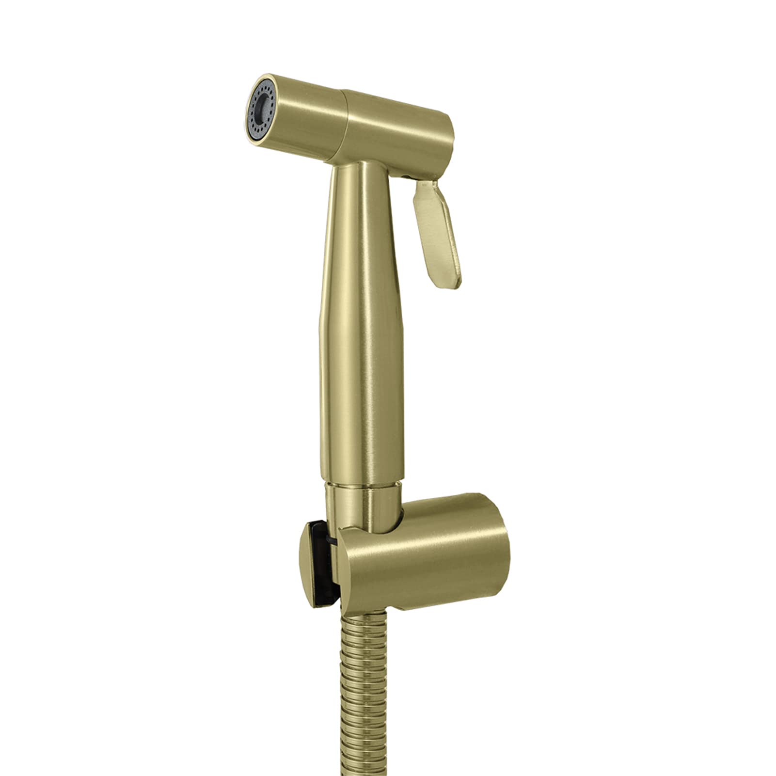 Pulverizador de inodoro de mano de acero inoxidable para baño, montaje en pared, autolimpiante, ducha higiénica, oro cepillado, bidé de mano premium para higiene personal y fácil instalación