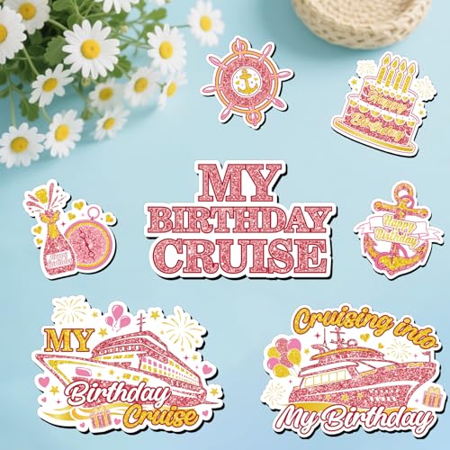 Decoraciones Magnéticas para Puerta Cumpleaños Rosado Oro miniatura 4